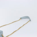 Miu Miu Matelasse Chain Shoulder Bag Leather Light Blue Gold Auth 214150-8