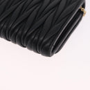 Miu Miu Matelasse Long Wallet Leather Black Gold Auth 214151A-11