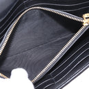 Miu Miu Matelasse Long Wallet Leather Black Gold Auth 214151A-21