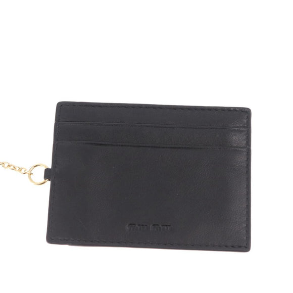 Miu Miu Matelasse Long Wallet Leather Black Gold Auth 214151A