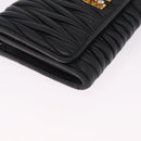 Miu Miu Matelasse Long Wallet Leather Black Gold Auth 214151A-8