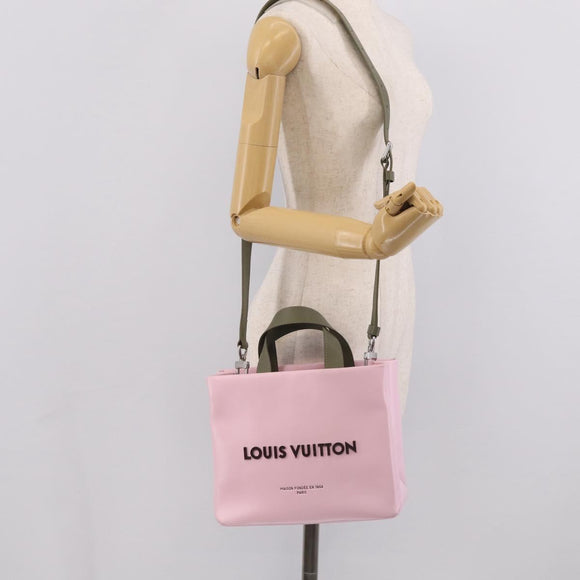 LOUIS VUITTON Shopper Tote Mini Bag Leather 2way Pink M15239 LV Auth 214188SAM