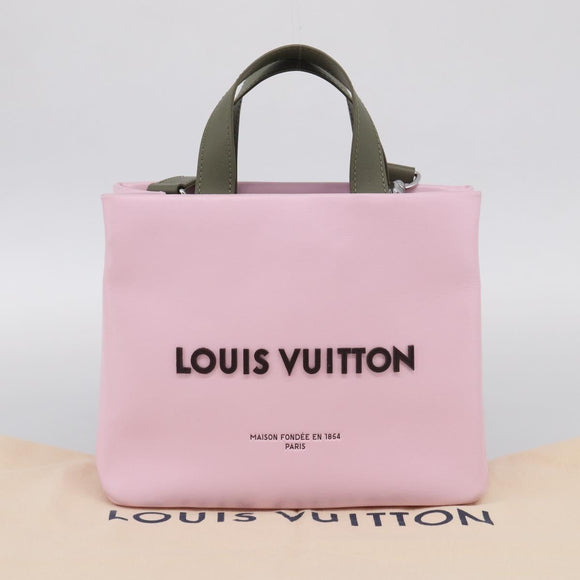 LOUIS VUITTON Shopper Tote Mini Bag Leather 2way Pink M15239 LV Auth 214188SAM