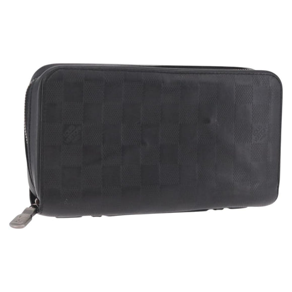 LOUIS VUITTON Damier Infini Zippy XL Travel Case Black N61254 LV Auth 214190