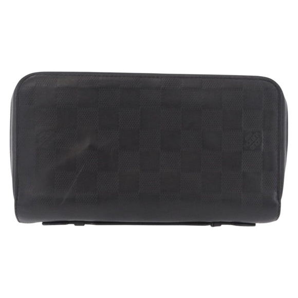LOUIS VUITTON Damier Infini Zippy XL Travel Case Black N61254 LV Auth 214190