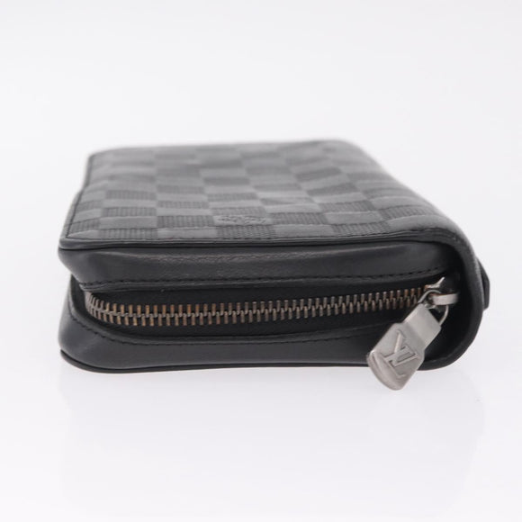 LOUIS VUITTON Damier Infini Zippy XL Travel Case Black N61254 LV Auth 214190