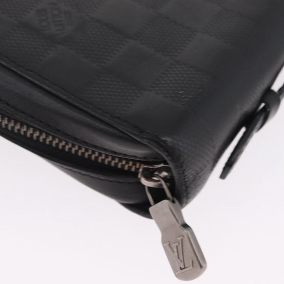 LOUIS VUITTON Damier Infini Zippy XL Travel Case Black N61254 LV Auth 214190