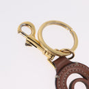 CELINE Key Holder Leather Brown Gold Auth 214192-3