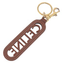 CELINE Key Holder Leather Brown Gold Auth 214192-4