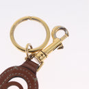 CELINE Key Holder Leather Brown Gold Auth 214192-6