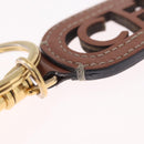 CELINE Key Holder Leather Brown Gold Auth 214192-9