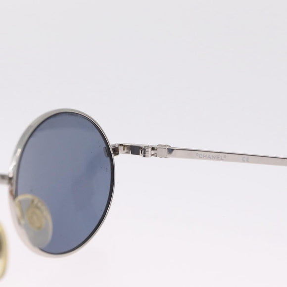 CHANEL Sunglasses metal Silver CC Auth 214201