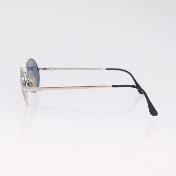 CHANEL Sunglasses metal Silver CC Auth 214201
