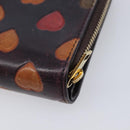 Saint Laurent Wallet Leather Bordeaux Gold Auth 214202A-10