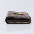 Saint Laurent Wallet Leather Bordeaux Gold Auth 214202A-4