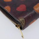 Saint Laurent Wallet Leather Bordeaux Gold Auth 214202A-9