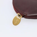 Cartier Must Line Coin Purse Leather Bordeaux Gold Auth 214203A-12