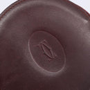Cartier Must Line Coin Purse Leather Bordeaux Gold Auth 214203A-13