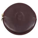 Cartier Must Line Coin Purse Leather Bordeaux Gold Auth 214203A-2