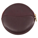 Cartier Must Line Coin Purse Leather Bordeaux Gold Auth 214203A-3