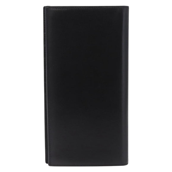 Cartier Must Line Long Wallet Leather Black Gold Auth 214204V