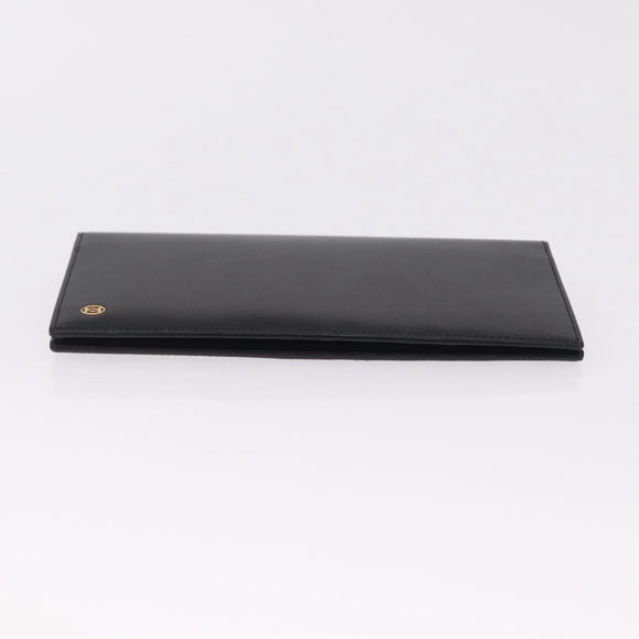 Cartier Must Line Long Wallet Leather Black Gold Auth 214204V