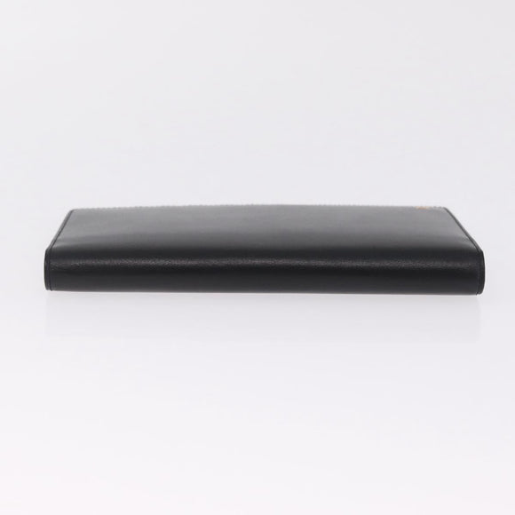 Cartier Must Line Long Wallet Leather Black Gold Auth 214204V