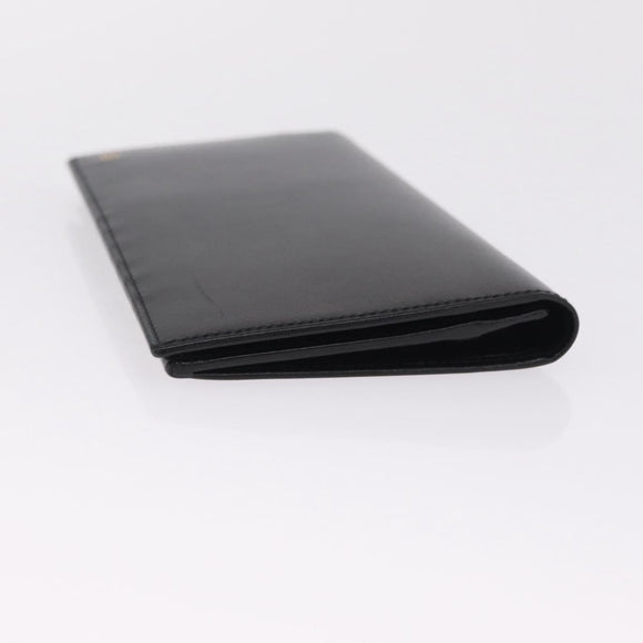 Cartier Must Line Long Wallet Leather Black Gold Auth 214204V