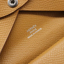 HERMES Calvi Duo Coin Purse Leather Beige Auth 214205M-15