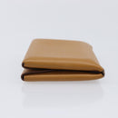 HERMES Calvi Duo Coin Purse Leather Beige Auth 214205M-4