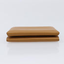 HERMES Calvi Duo Coin Purse Leather Beige Auth 214205M-7
