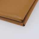 HERMES Calvi Duo Coin Purse Leather Beige Auth 214205M-8