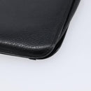 HERMES Dogon GM Long Wallet Leather Black Silver Auth 214209-10