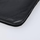 HERMES Dogon GM Long Wallet Leather Black Silver Auth 214209-11
