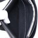 HERMES Dogon GM Long Wallet Leather Black Silver Auth 214209-16