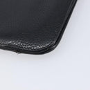 HERMES Dogon GM Long Wallet Leather Black Silver Auth 214209-8