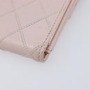 CHANEL Bicolore Wallet Lamb Skin Pink Silver CC Auth 214215-10