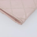 CHANEL Bicolore Wallet Lamb Skin Pink Silver CC Auth 214215-11