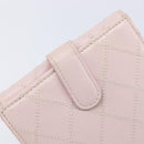 CHANEL Bicolore Wallet Lamb Skin Pink Silver CC Auth 214215-17