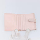 CHANEL Bicolore Wallet Lamb Skin Pink Silver CC Auth 214215-18