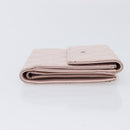 CHANEL Bicolore Wallet Lamb Skin Pink Silver CC Auth 214215-4