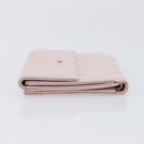 CHANEL Bicolore Wallet Lamb Skin Pink Silver CC Auth 214215-5