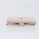 CHANEL Bicolore Wallet Lamb Skin Pink Silver CC Auth 214215-6
