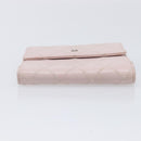 CHANEL Bicolore Wallet Lamb Skin Pink Silver CC Auth 214215-7