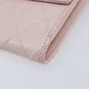CHANEL Bicolore Wallet Lamb Skin Pink Silver CC Auth 214215-8