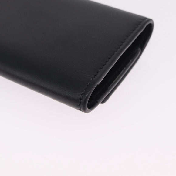 GUCCI GG Marmont Key Case Leather Black Silver 435305 Auth 214216A