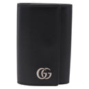 GUCCI GG Marmont Key Case Leather Black Silver 435305 Auth 214216A-2