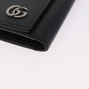 GUCCI GG Marmont Key Case Leather Black Silver 435305 Auth 214216A-9