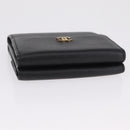 CHANEL Wallet Leather Black Gold CC Auth 214218A-6