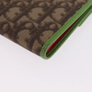 Christian Dior Trotter Canvas Wallet PVC Beige Silver Auth 214219A-12